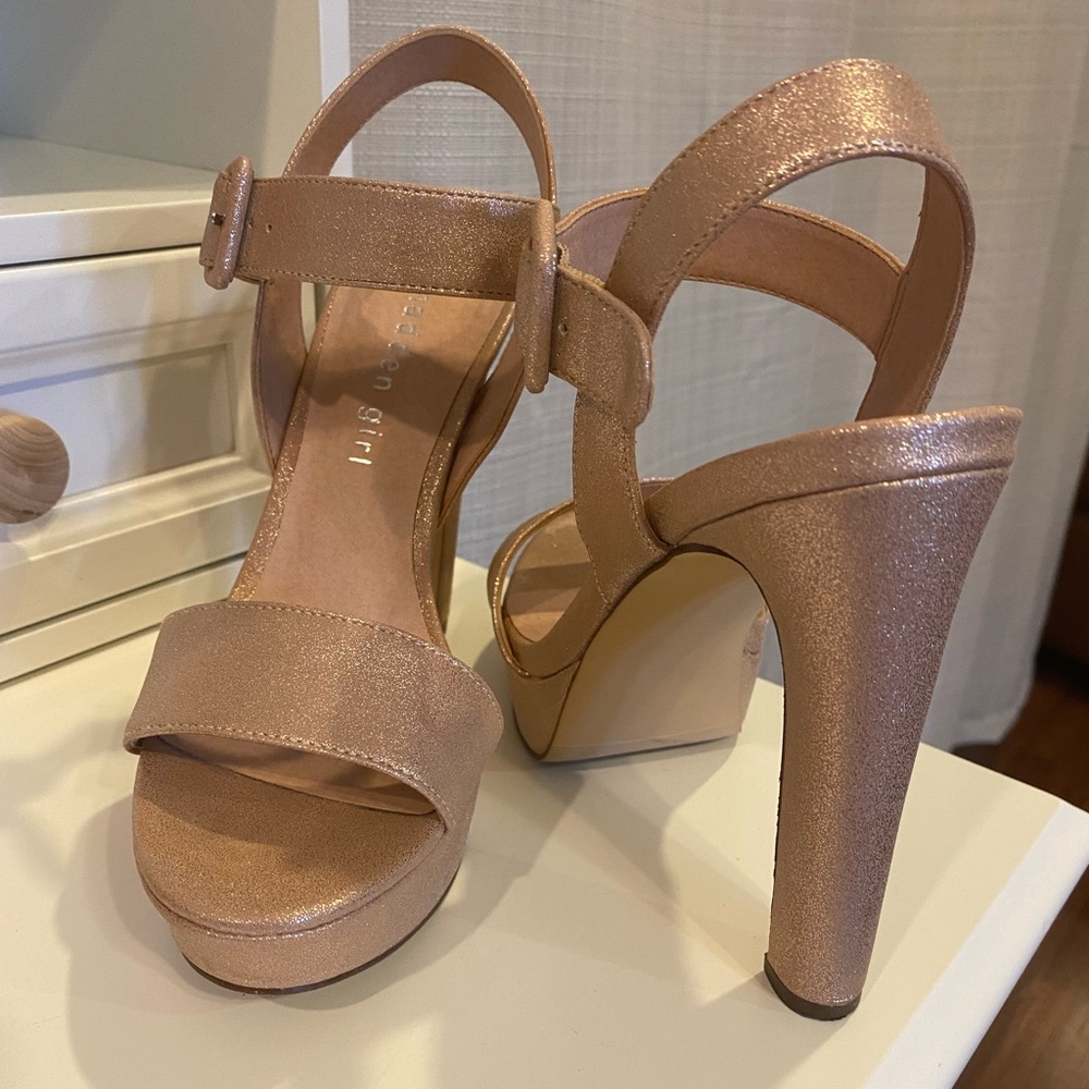 Rose gold heels platform